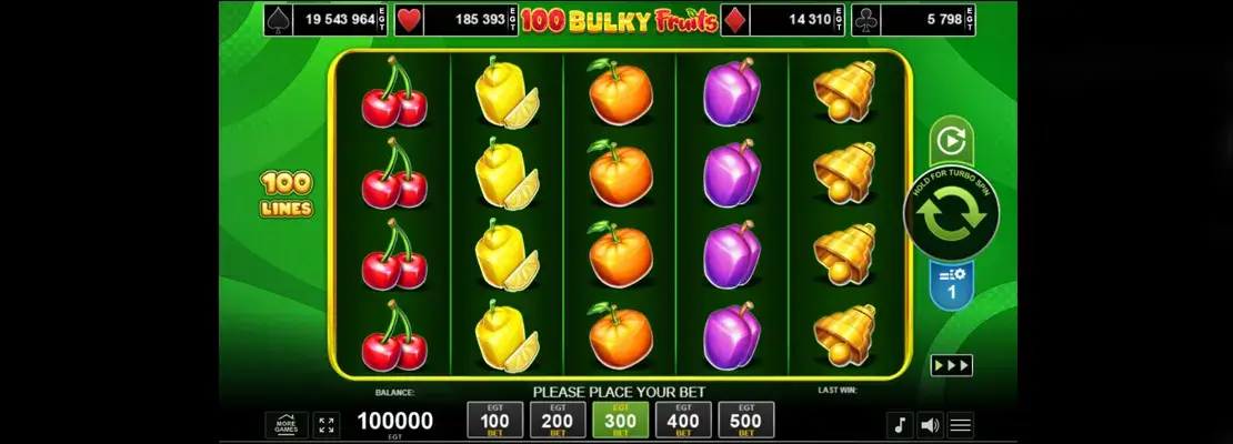 Úvodná obrazovka hry 100 Bulky Fruits