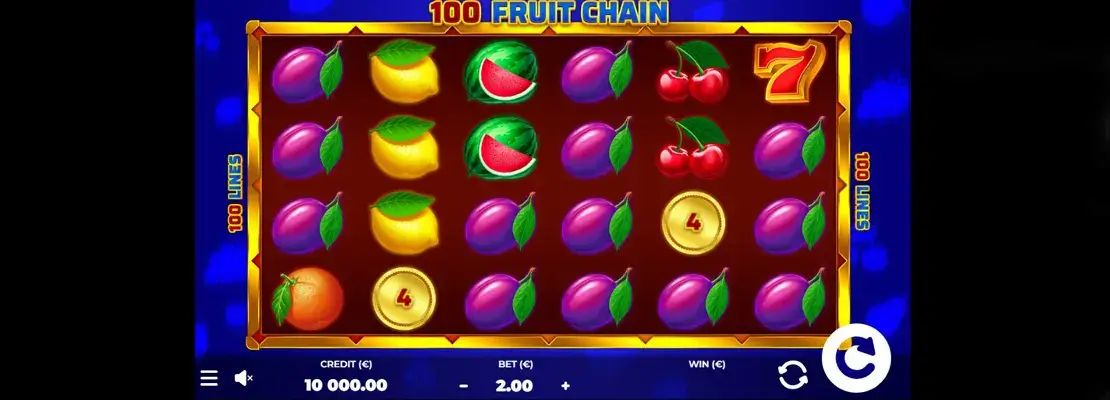 Úvodná obrazovka hry 100 Fruit Chain