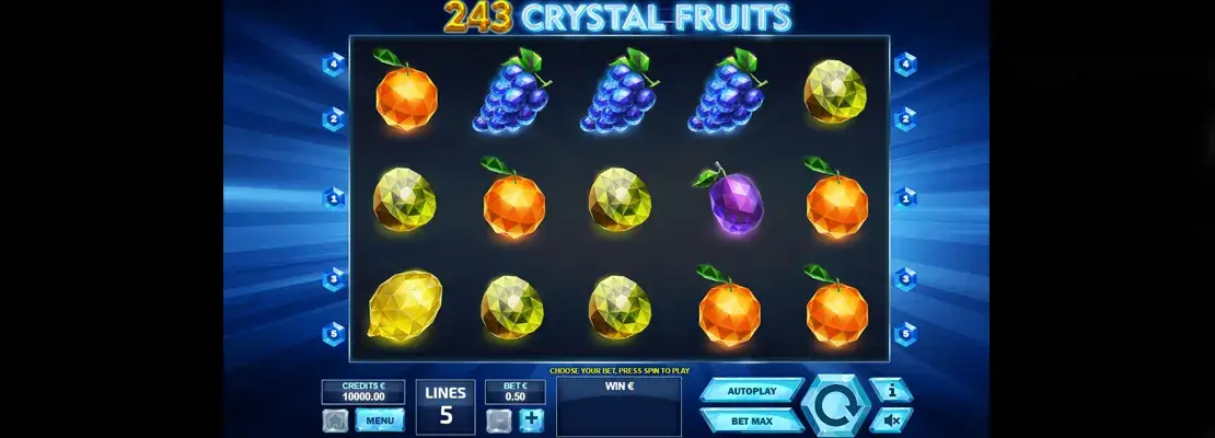 Úvodná obrazovka hry 243 Crystal Fruits