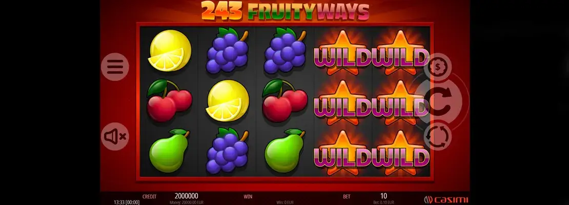 Úvodná obrazovka hry 243 Fruity Ways