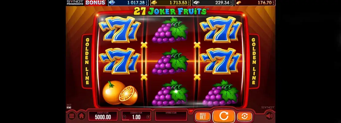 Úvodná obrazovka hry 27 Joker Fruits