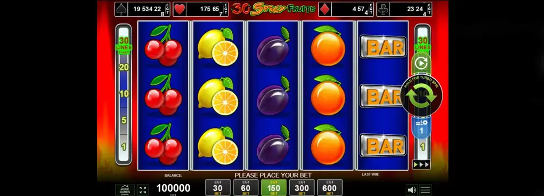 Úvodná obrazovka hry 30 Spicy Fruits