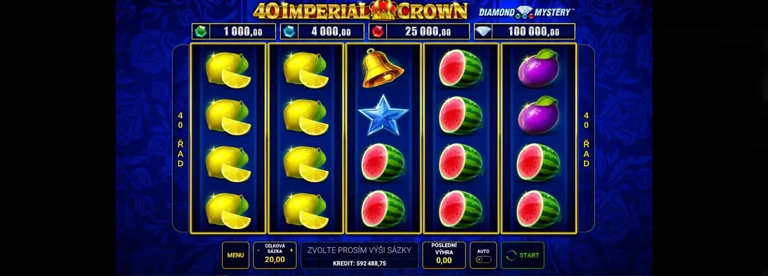 Úvodná obrazovka hry 40 Imperial Crown