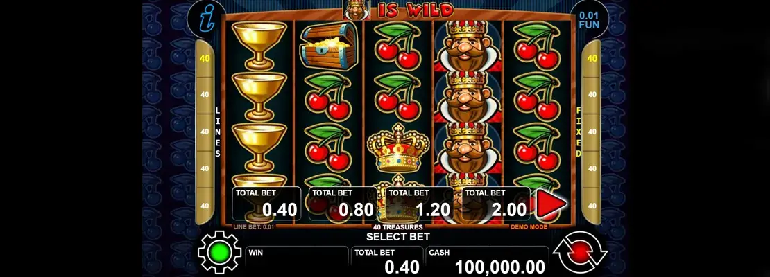 Úvodná obrazovka hry 40 Treasures