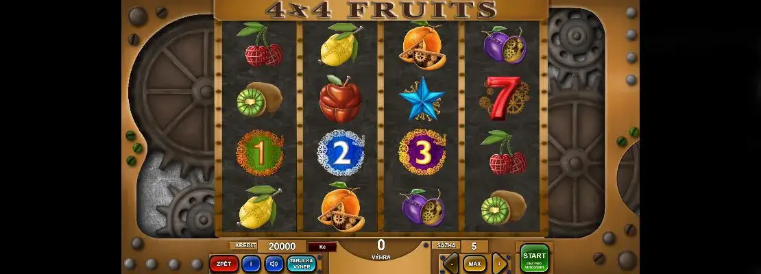 Úvodná obrazovka hry 4x4 Fruits