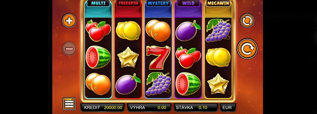Úvodná obrazovka hry 5 Fruits