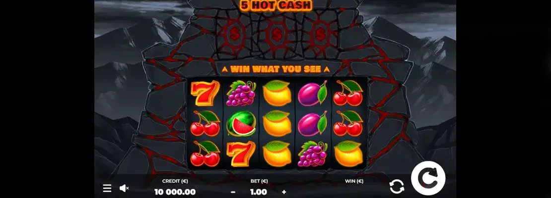 Úvodná obrazovka hry 5 Hot Cash