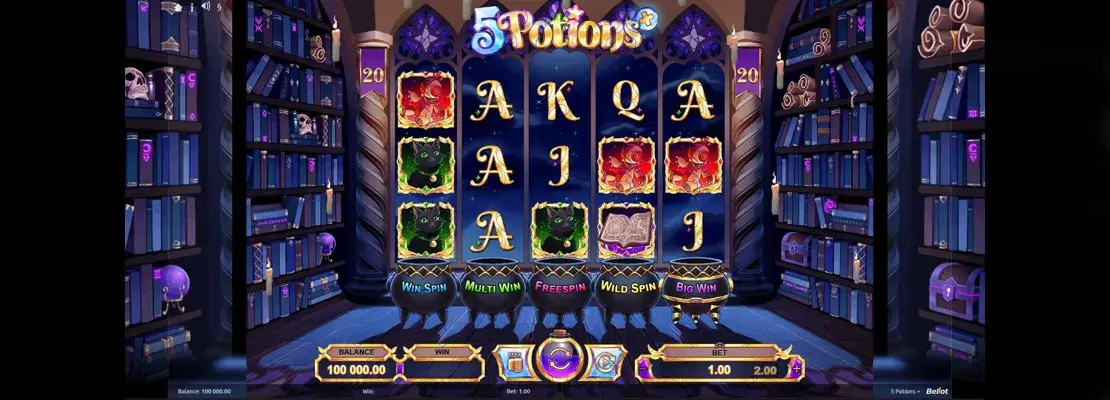 Úvodná obrazovka hry 5 Potions Plus