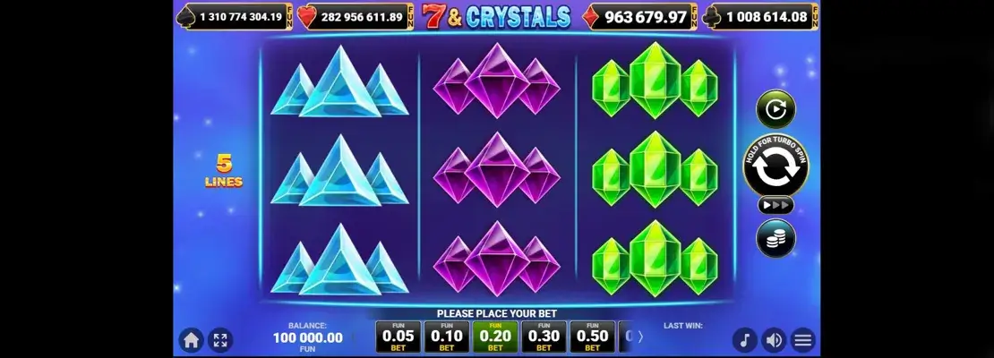 Úvodná obrazovka hry 7 And Crystals