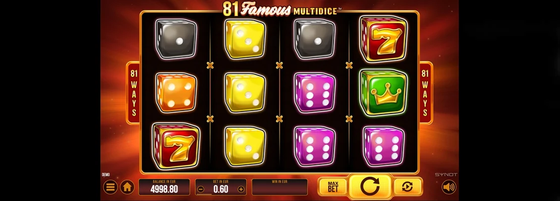 Úvodná obrazovka hry 81 Famous Multidice