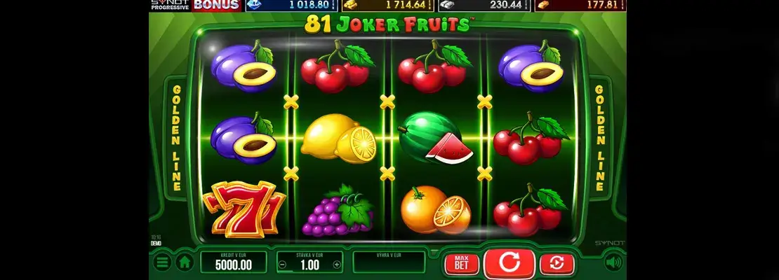 Úvodná obrazovka hry 81 Joker Fruits
