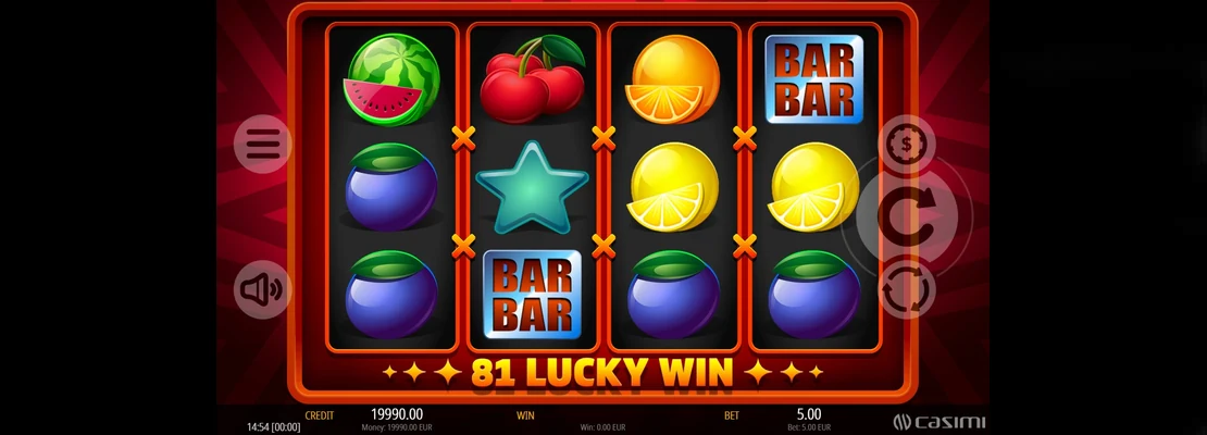 Úvodná obrazovka hry 81 Lucky Win