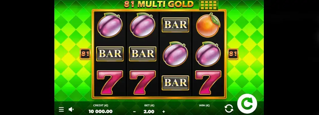 Úvodná obrazovka hry 81 Multi Gold