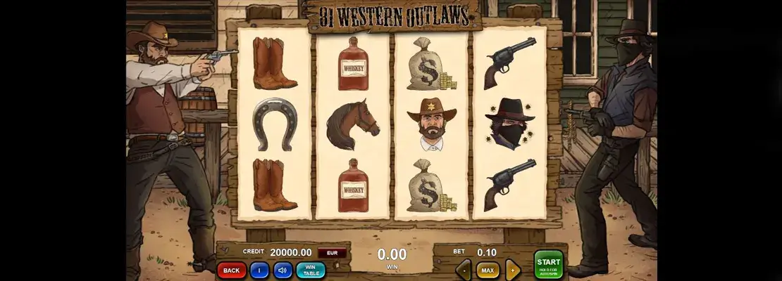 Úvodná obrazovka hry 81 Western Outlaws