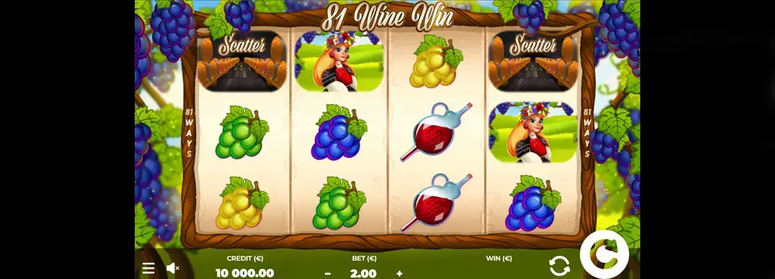 Úvodná obrazovka hry 81 Wine Win
