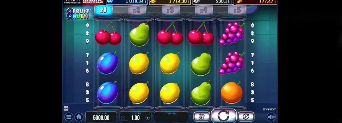 Úvodná obrazovka hry 8 Fruit Multi