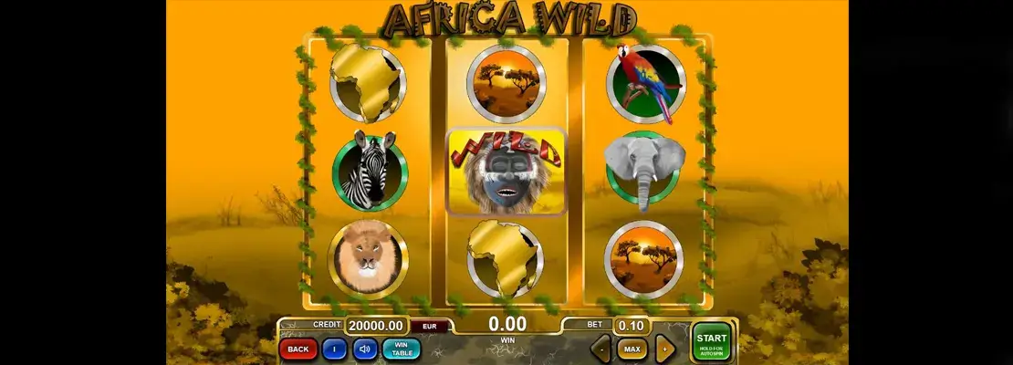 Úvodná obrazovka hry Africa Wild