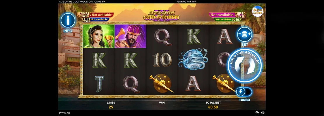 Úvodná obrazovka hry Age Of The Gods God Of Storms 3