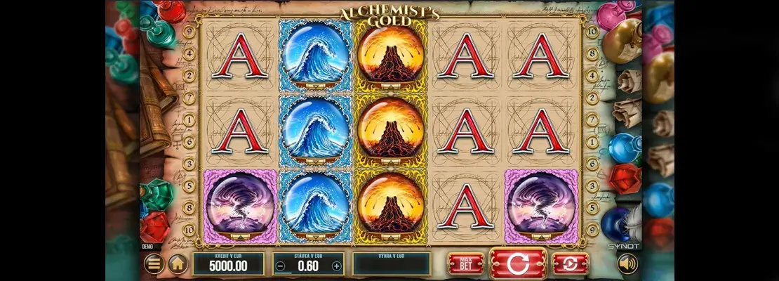 Úvodná obrazovka hry Alchemists Gold