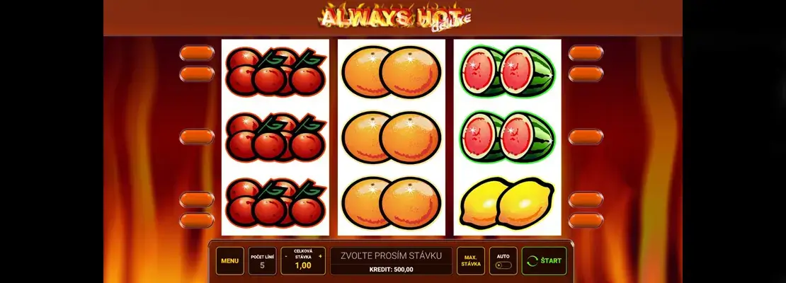 Úvodná obrazovka hry Always Hot Deluxe
