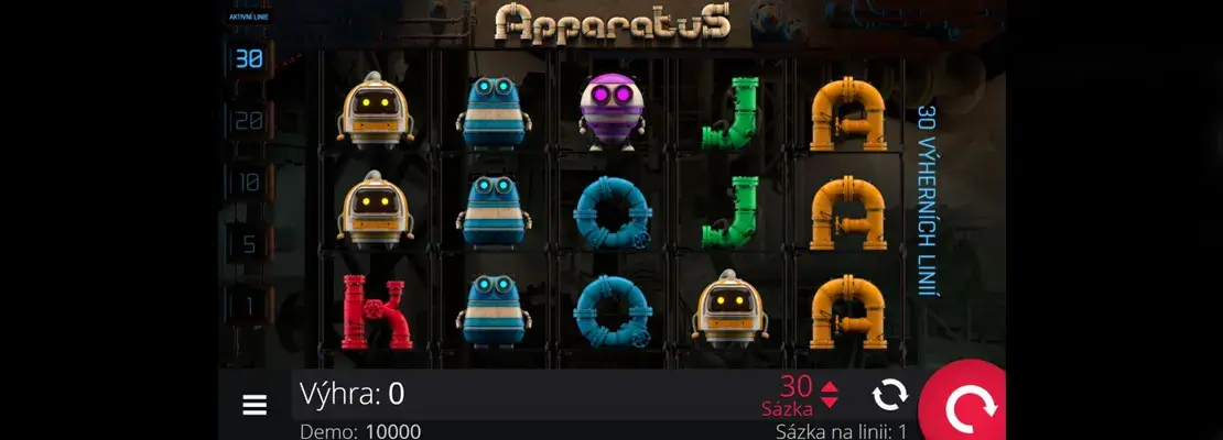 Úvodná obrazovka hry Apparatus