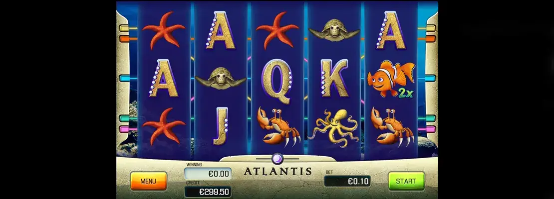 Úvodná obrazovka hry Atlantis