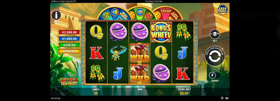 Úvodná obrazovka hry Azteca Cash Collect