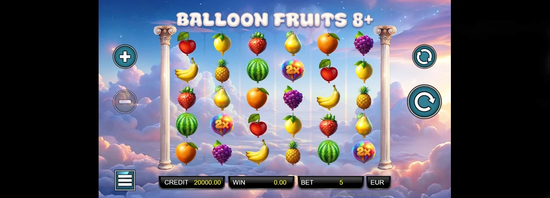 Úvodná obrazovka hry Balloon Fruits 8 Plus