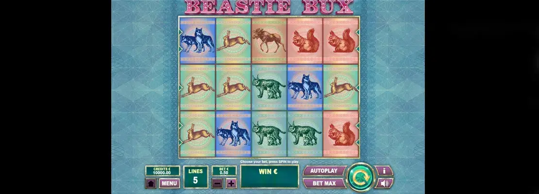 Úvodná obrazovka hry Beastie Bux