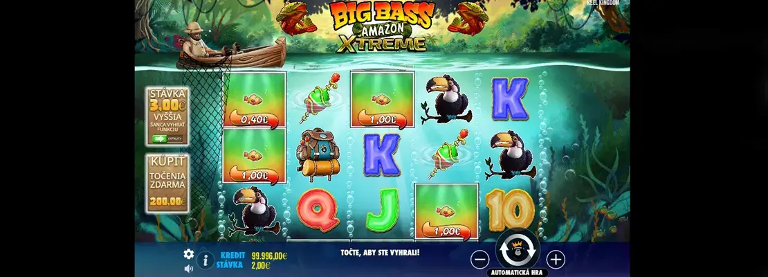 Úvodná obrazovka hry Big Bass Amazon Extreme