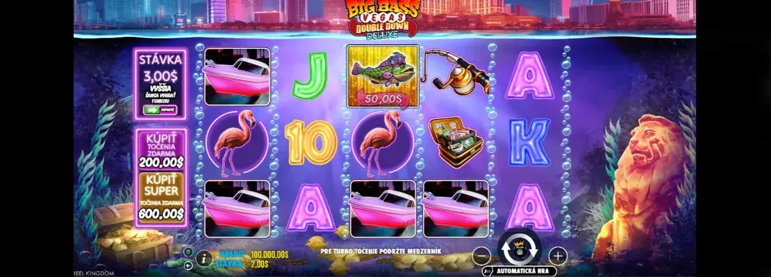 Úvodná obrazovka hry Big Bass Vegas Double Down Deluxe