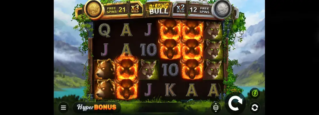 Úvodná obrazovka hry Blazing Bull