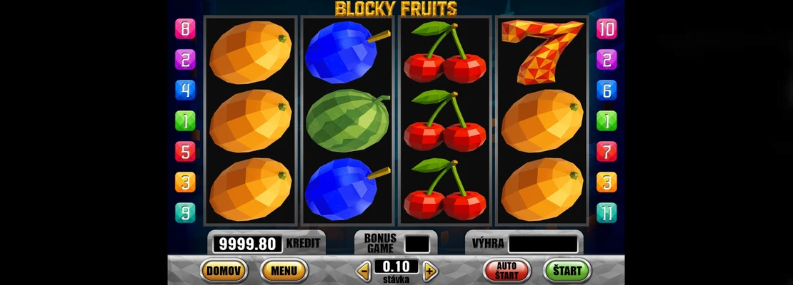 Úvodná obrazovka hry Blocky Fruits