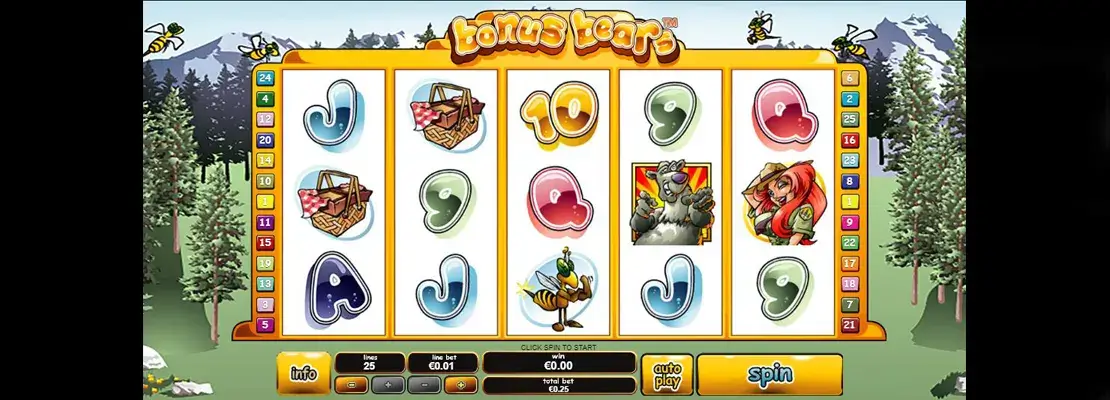 Úvodná obrazovka hry Bonus Bears