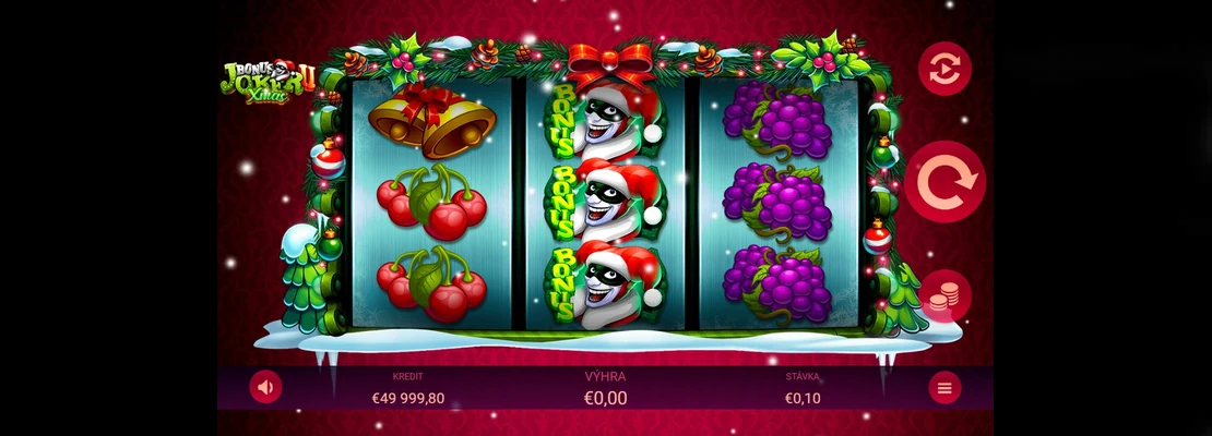 Úvodná obrazovka hry Bonus Joker II XMAS