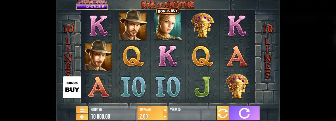 Úvodná obrazovka hry Book Of Adventure Bonus Buy
