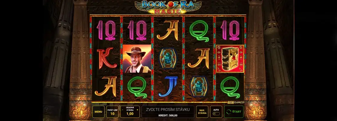Úvodná obrazovka hry Book Of Ra Magic