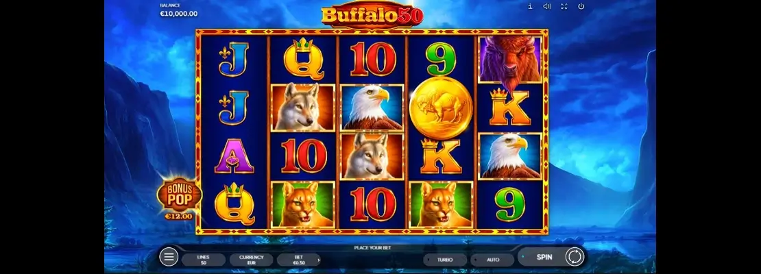 Úvodná obrazovka hry Buffalo 50