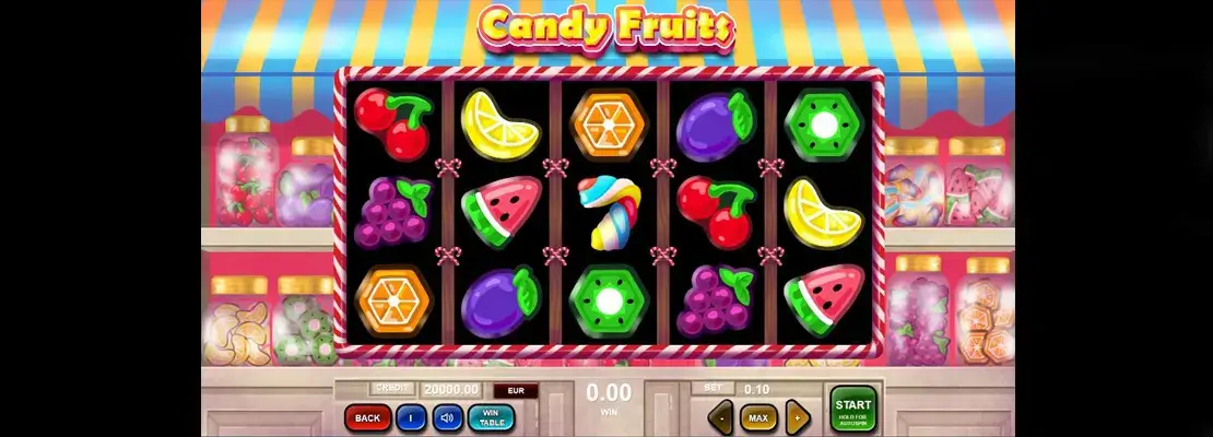 Úvodná obrazovka hry Candy Fruits