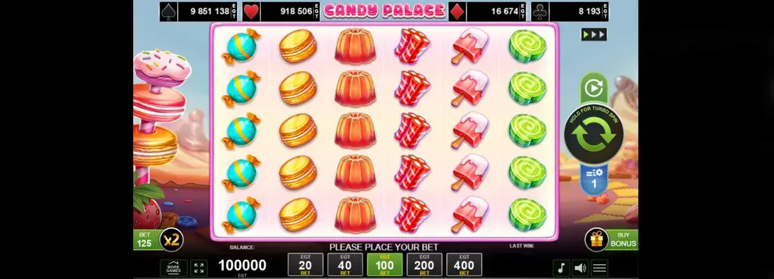 Úvodná obrazovka hry Candy Palace