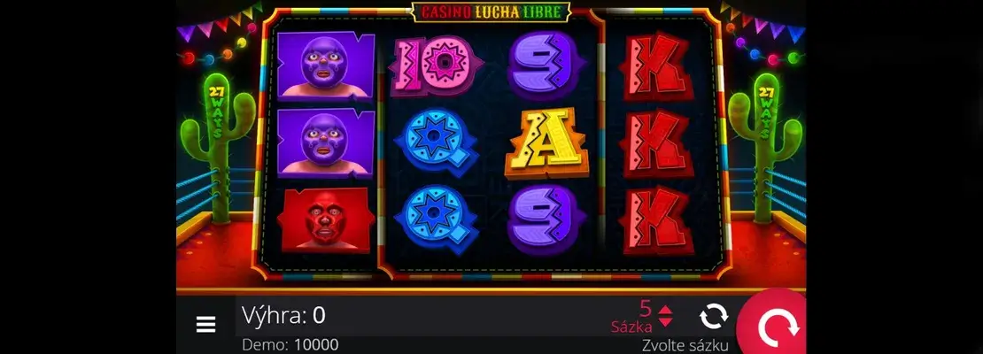 Úvodná obrazovka hry Casino Lucha Libre
