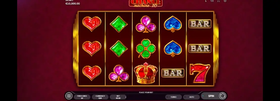 Úvodná obrazovka hry Chance Machine 20