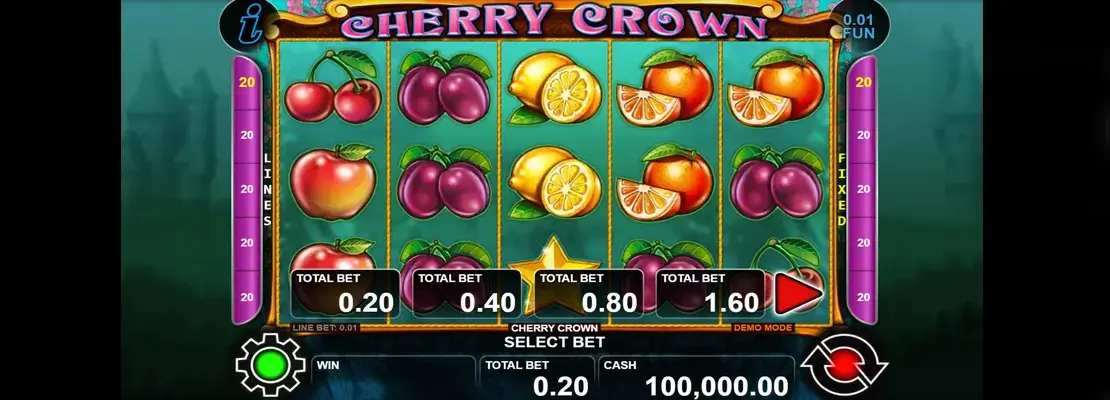 Úvodná obrazovka hry Cherry Crown
