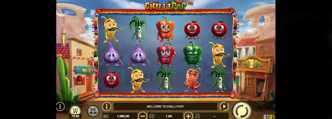 Úvodná obrazovka hry Chilli Pop