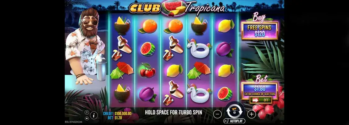 Úvodná obrazovka hry Club Tropicana