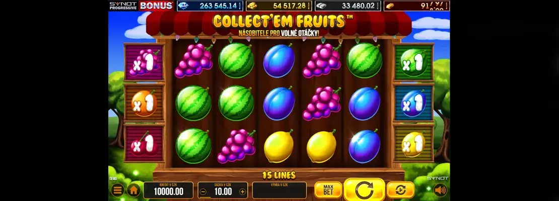Úvodná obrazovka hry Collectem Fruits