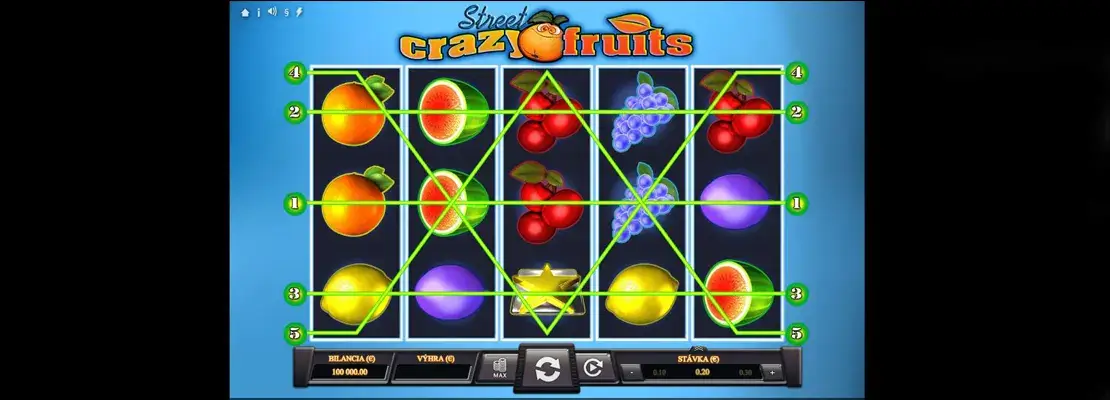 Úvodná obrazovka hry Crazy Fruits Street