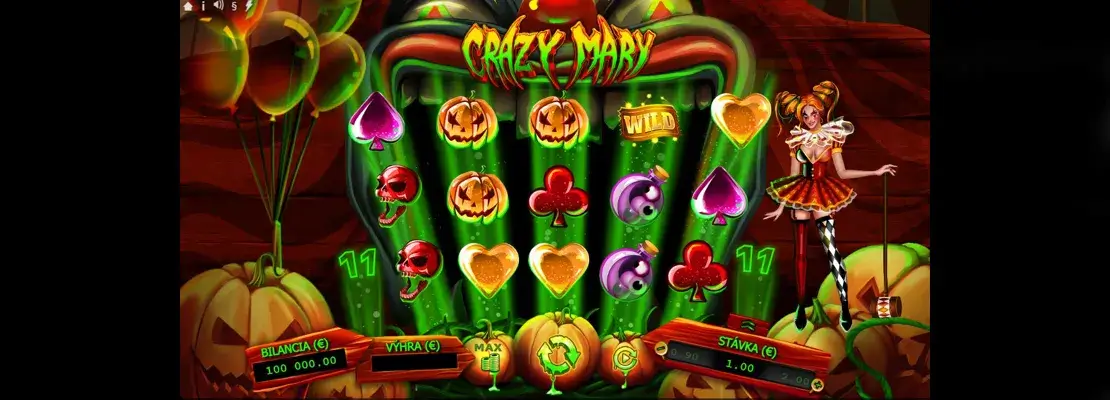 Úvodná obrazovka hry Crazy Mary