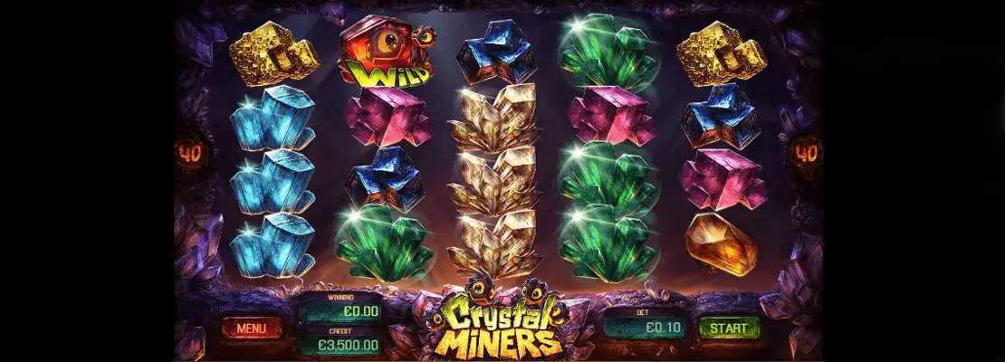 Úvodná obrazovka hry Crystal Miners