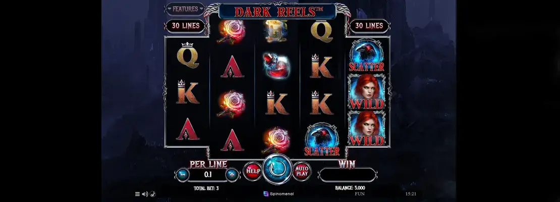 Úvodná obrazovka hry Dark Reels